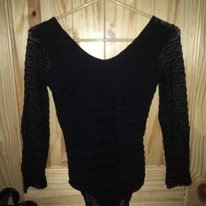 Black mesh body suit